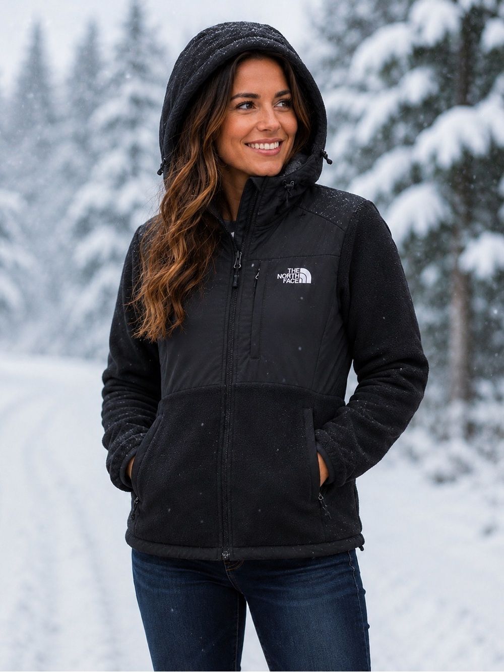 The North Face Denali Hooded Fleece Black Jacket/Hoodie Polartec Medium EUC! - Picture 2 of 8